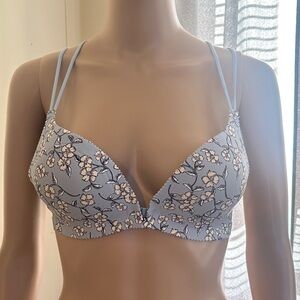 Floral Women's Bra - Soft Blue